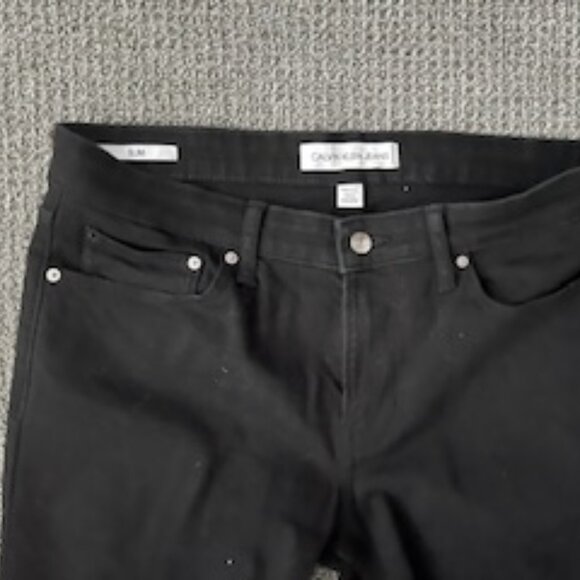 Mens Calvin Klein Slim Black Jeans 32 x 32-Pair 2 - Picture 8 of 11